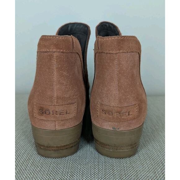 Sorel Booties Womens Size 10 Lolla Suede Leather Cut Out Boot Ankle Rust/Brown - Picture 3 of 10